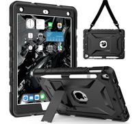 TIMISM Funda para iPad de 6ª/5ª generación de 9.7 Pulgadas, iPad Pro 9.7, iPad Air 2 y 1ª Funda con Correa Ajustable para el Hombro y Soporte para lápices, Funda Protectora Resistente a los Golpes,