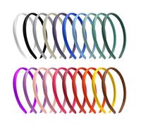 TIMJJG 20 diademas de satén para la cabeza de tela de color caramelo, cintas para la cabeza engrosadas, materiales de diadema para el cabello, adecuadas para fiestas alegres, actuaciones (20 colores)