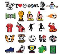 TIMJJG 26 Piezas de Accesorios para Zapatos de Fútbol, Dibujos Animados, para Zapatos Perforados, Pulseras, Fiestas, Decoración de Bricolaje, Caucho