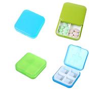 TIMJJG 4 Mini Pastilleros, Pastilleros Portátiles para Viajes, Pastilleros para Guardar Medicamentos Y Vitaminas.