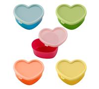 TIMJJG 5 cajas de almacenamiento en forma de corazón, almacenamiento para aperitivos, mini almacenamiento de especias, pequeñas cajas de congelador, para guardar alimentos y artículos