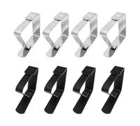 TIMJJG Clips para Manteles De Acero Inoxidable De 8 Piezas, Universales para Interiores Y Exteriores, Clips para Manteles, Adecuados para Restaurantes, Fiestas, Cocinas(Negro, Plateado).