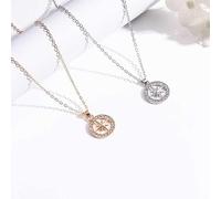 TIMJJG Collar con Cole De Brújula De 2 Piezas, Pulsera De Brújula De 1 Pieza, Collar De Estrella De Seis Puntas, Pulsera De Moda para Todos Los Partidos, Regalos Periféricos para Fanáticos.