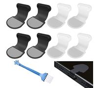 TIMJJG Conector a Prueba de Polvo de 8 Piezas con Cepillo de Limpieza 1 Enchufe de Silicona Dispositivo de Interfaz Tipo C Impermeable Integrado (Negro, Blanco)