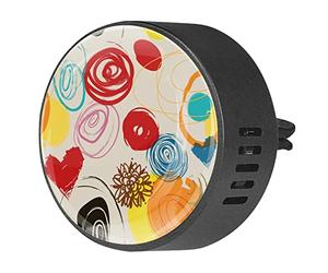 Timmershabi Abstracto Nostalgia Círculos coloridos 2 unids personalizado coche aromaterapia ambientador difusor de fragancia de coche Locket difusor de ventilación clip para coche, oficina, cocina