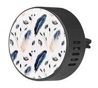 Timmershabi Acuarela azul pluma y hoja 2 unids ambientador de aromaterapia de coche difusor difusor de fragancia de coche Locket difusor de ventilación clip para coche, oficina, cocina