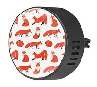 Timmershabi Animales zorros rojos 2 piezas de difusor de ambientador de aromaterapia de coche difusor de fragancia de coche medallón difusor de ventilación para coche, oficina, cocina