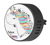 Timmershabi Believe in Unicorn Cute - Difusor de aromaterapia para coche, difusor de fragancia de coche, clip de ventilación para coche, oficina, cocina
