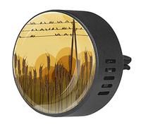 Timmershabi Birds on Wires in Autumn Wheat Field 2 piezas ambientador de aromaterapia para coche difusor de fragancia para coche Locket difusor difusor de ventilación para coche, oficina, cocina