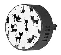 Timmershabi Black Cats - Difusor de aromaterapia para coche, difusor de fragancia para coche, 2 unidades, difusor de aromaterapia, clip de ventilación para coche, oficina, cocina