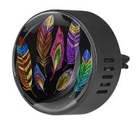 Timmershabi Bordado plumas coloridas 2 unids personalizado coche aromaterapia ambientador difusor fragancia coche difusor Locket coche difusor respiradero clip se aplica para coche, oficina, cocina