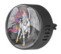 Timmershabi Caballo de unicornio con alas volar en la luna espacial, 2 piezas de ambientador de aromaterapia para coche, difusor de fragancia para coche, medallón difusor de coche clip de ventilación para coche, oficina, cocina