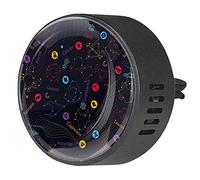 Timmershabi Colorido patrón del zodiaco 2 piezas personalizado aromaterapia ambientador difusor de fragancia de coche, medallón difusor de ventilación para coche, oficina, cocina