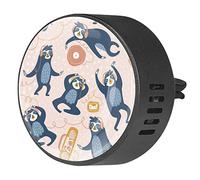 Timmershabi Cool Sloths at the Party - Difusor de ambientador de aromaterapia para coche, difusor de fragancia para coche, medallón para coche, clip de ventilación para coche, oficina, cocina