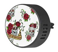 Timmershabi Dead of The Dead Skulls Rose 2 unids difusor de aromaterapia para coche, difusor de fragancia para coche, difusor de ventilación para coche, oficina, cocina