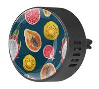 Timmershabi Exotic Fruits Kiwi Coco 2 piezas personalizado Aromaterapia Ambientador Difusor de fragancia de coche Medallón difusor de coche Clip de ventilación para coche, oficina, cocina
