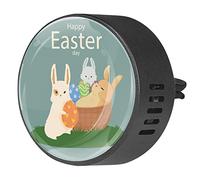 Timmershabi Feliz día de Pascua conejito 2 unids personalizado coche aromaterapia ambientador difusor de fragancia coche Locket difusor difusor de ventilación clip para coche, oficina, cocina
