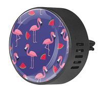 Timmershabi Flamingo Slice Sandía sobre fondo azul, 2 piezas de ambientador de aromaterapia para coche, difusor de fragancia para coche, medallón difusor de coche, clip de ventilación para coche, oficina, cocina