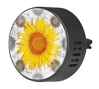 Timmershabi Flores de girasol amarillas 2 unids ambientador de aromaterapia para coche difusor de fragancia para coche Locket difusor de ventilación clip para coche, oficina, cocina