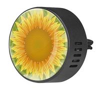 Timmershabi Fondo amarillo de hojas verdes de girasol 2 unids ambientador de aromaterapia de coche difusor difusor de fragancia de coche Locket difusor de ventilación clip para coche, oficina, cocina