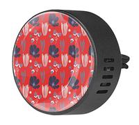Timmershabi Fondo rojo floral de fresa azul, 2 unidades, difusor de ambientador de aromaterapia para coche, difusor de fragancia para coche, medallón para coche, clip de ventilación para coche, oficina, cocina