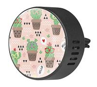 Timmershabi Hello Cute Cactus - Difusor de ambientador para aromaterapia de coche, difusor de fragancia de coche, clip de ventilación para coche, oficina, cocina