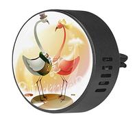 Timmershabi Linda grúa pareja feliz día del amante 2 piezas personalizado aromaterapia ambientador difusor de fragancia de coche medallón difusor de coche clip de ventilación para coche, oficina, cocina