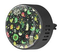 Timmershabi Lindas aves hermosas flores corazones, 2 piezas personalizado aromaterapia ambientador difusor de fragancia de coche, medallón difusor de ventilación para coche, oficina, cocina