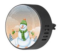 Timmershabi Lindo muñeco de nieve de Navidad, esquí, 2 unidades, difusor de aromaterapia de coche, difusor de fragancia de coche, clip de ventilación para coche, oficina, cocina