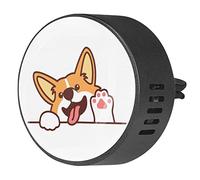 Timmershabi Lindo perro corgi galés agitando la pata 2 unids ambientador de aromaterapia para coche difusor difusor de fragancia de coche Locket difusor de ventilación clip para coche, oficina, cocina