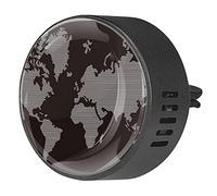 Timmershabi Línea Mapa del Mundo Fondo Negro 2 unids ambientador de aromaterapia de coche difusor difusor de fragancia de coche Locket difusor clip de ventilación para coche, oficina, cocina