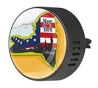 Timmershabi New York Map - Difusor de ambientador para aromaterapia de coche, difusor de fragancia de coche, clip de ventilación para coche, oficina, cocina