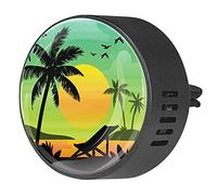 Timmershabi Paisaje de la puesta de sol de playa, 2 unidades, difusor de ambientador de aromaterapia, difusor de fragancia de coche, clip de ventilación para coche, oficina, cocina