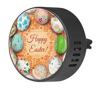Timmershabi Patrón de flores de huevos de Pascua de madera, 2 unids difusor de aromaterapia para coche, difusor de fragancia para coche, difusor de ventilación para coche, oficina, cocina