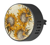 Timmershabi Pintura girasol 2 unids ambientador de aromaterapia para coche difusor de fragancia para coche Locket difusor difusor de ventilación para coche, oficina, cocina