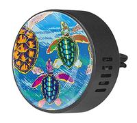 Timmershabi Pintura Turtles in the Sea 2 piezas personalizado para aromaterapia de coche, difusor de fragancia de coche, medallón difusor de ventilación para coche, oficina, cocina