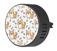 Timmershabi Precioso patrón de huesos de perros Corgi, difusor de aromaterapia para coche, difusor de fragancia para coche, clip de ventilación para coche, oficina, cocina