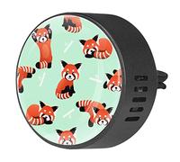 Timmershabi Red Panda and Bamboo - Difusor de ambientador para aromaterapia de coche, difusor de fragancia de coche, clip de ventilación para coche, oficina, cocina