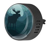 Timmershabi Silhouette Moose on Rolling Hills Night 2 piezas de ambientador de aromaterapia para coche, difusor de fragancia para coche, medallón difusor de ventilación para coche, oficina, cocina