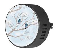 Timmershabi Snowy Branches Birds Couple 2 unids Custom Car Aromatherapy Ambientador Difusor de Fragancia de Coche Locket Difusor de Coche Clip de Ventilación Aplicable para Coche Coche Oficina