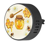 Timmershabi Tarro de miel con nido de abeja 2 piezas personalizado para aromaterapia de coche, difusor de fragancia de coche, medallón difusor de ventilación para coche, oficina, cocina