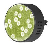 Timmershabi Verde dulce flor floral patrón 2 unids ambientador de aromaterapia coche difusor difusor de fragancia medallón difusor coche difusor clip de ventilación para coche, oficina, cocina