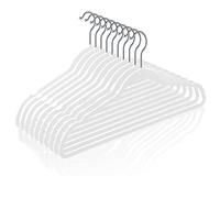 TIMMY Perchas de plástico, Perchas Blancas para Trajes, Paquete de 50 Unidades, Perchas Resistentes, ahorran Espacio, Perchas Delgadas y Grandes para Adultos