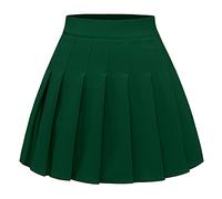 Timormode - Falda plisada para mujer, talla pequeña, para escuela de tenis verde S
