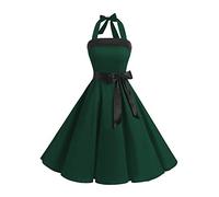 Timormode - Vestido de cóctel sexy, retro, vintage, para mujer, diseño de los años 40, 50 y 60, estilo Rockabilly, con escote A- Vert Foncé S