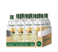 Timotei Champú Y Acondicionador Delicado Para Todo Tipo De Cabello Con Aceite De Almendras Dulces Con Limpiadores De Origen Vegetal, 94% Ingredientes De Origen Natural 400 ml - Pack de 12