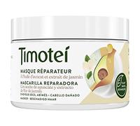 Timotei mascarilla reparadora para cabello dañado con aceite de aguacate y extracto de flor de Jazmín; con desenredantes de origen vegetal, 98% ingredientes de origen natural y sin siliconas, 300ml