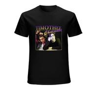 Timothee Chalamet - Camiseta de manga corta para hombre, estilo retro, color negro, Negro, S