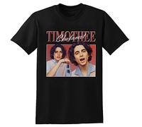 Timothee Chalamet Vintage T-Shirt Men Retro 90S Cotton TV tee Men's Unisex tee Black S Unisex 100% Cotton Short-Sleeve T-Shirts Black XXXL
