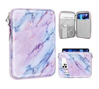 TiMOVO 9-11" Funda para Tableta Compatible con iPad 11" A16 2025, iPad 10,9"/10,2"/Air 11", Galaxy Tab A9+/A11 Plus 11", Bolsa Protectora con Bolsillo, Mármol Púrpura & Azul